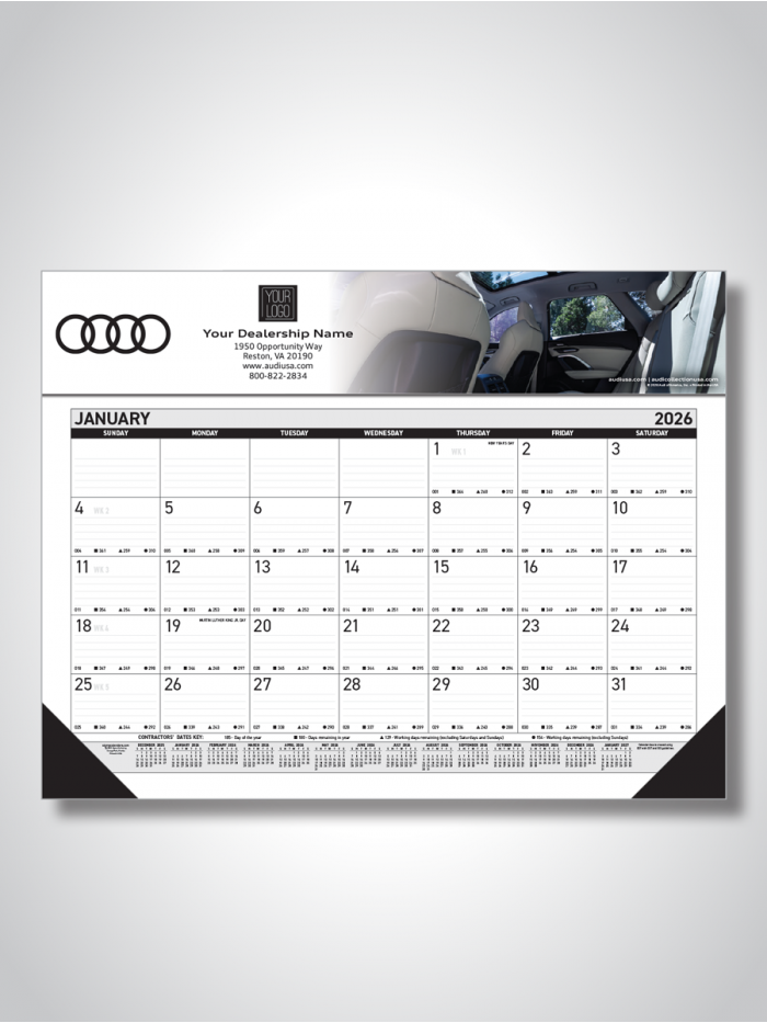 Audi collection Custom Desk Pad Calendar