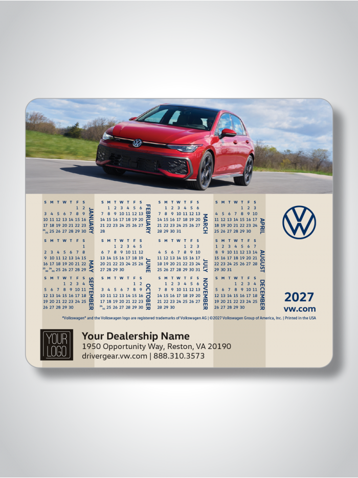 Volkswagen Mouse Pad Calendar