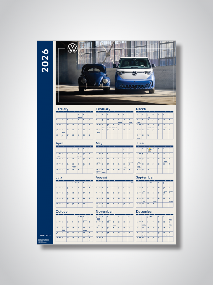 Volkswagen Dry Erase Poster Calendar