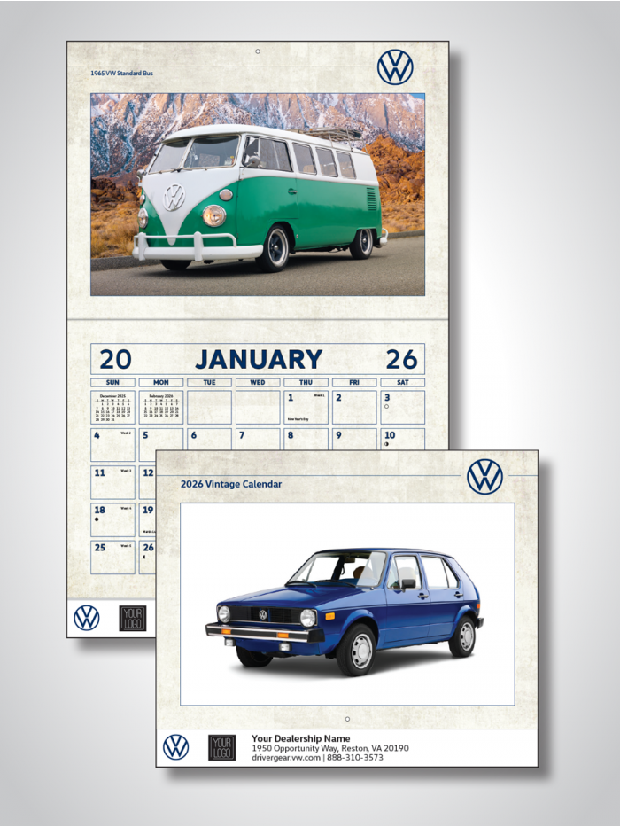 Volkswagen Vintage Wall Calendar